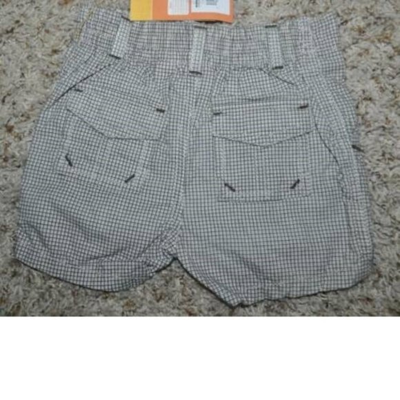 Infant Shorts Sonoma 3/6 months 2 Pc Blue & Brown Checked 1/2 Elastic Waist Boy - Picture 3 of 5